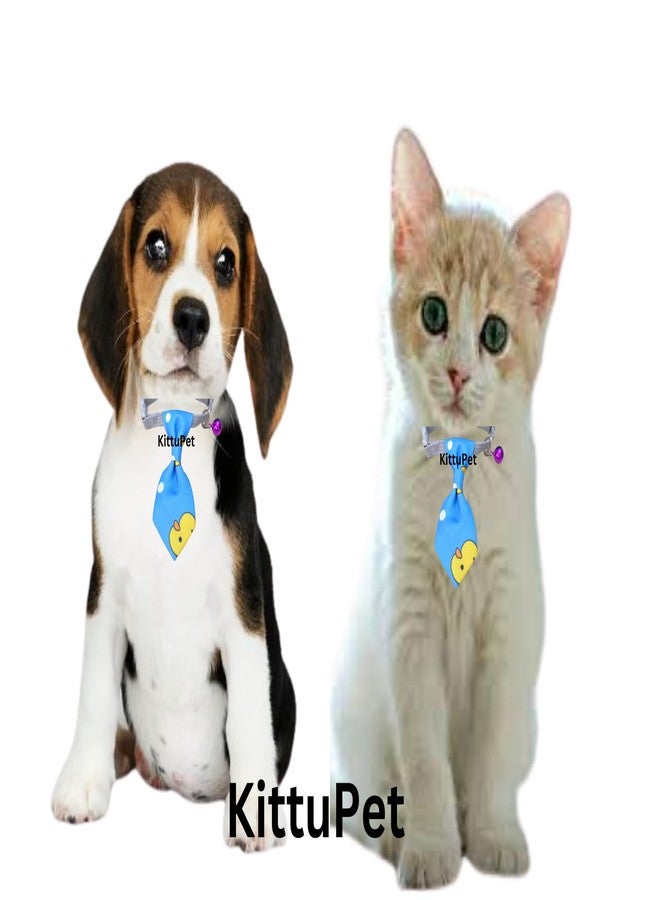 KittuPet Dog Neck tie, Unique Dog Collar, Unique cat Collar, Breakaway Buckle (Blue, Printed Design) - Image 4